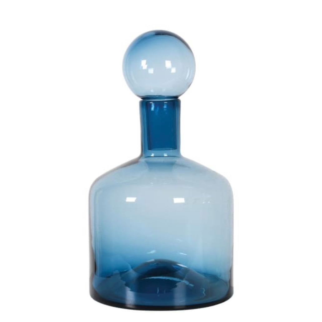 Clearance Small Blue Glass Bottle with Ball Top
