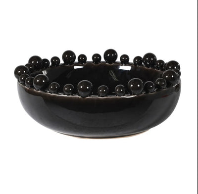 Black Ceramic Bobble Bowl