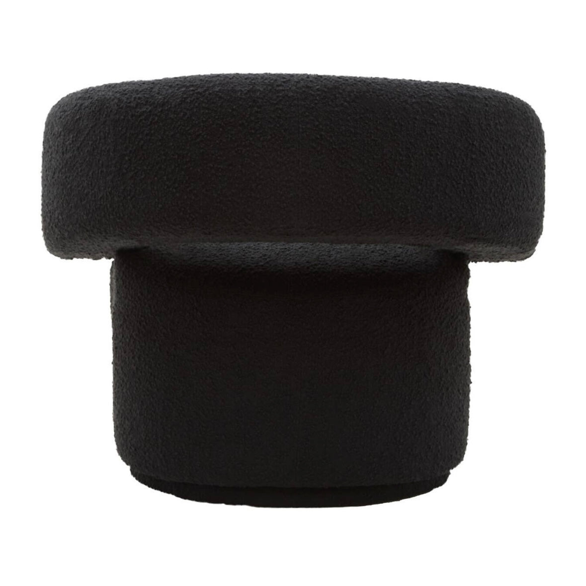 Oliveto Black Boucle Curved Revolving Armchair