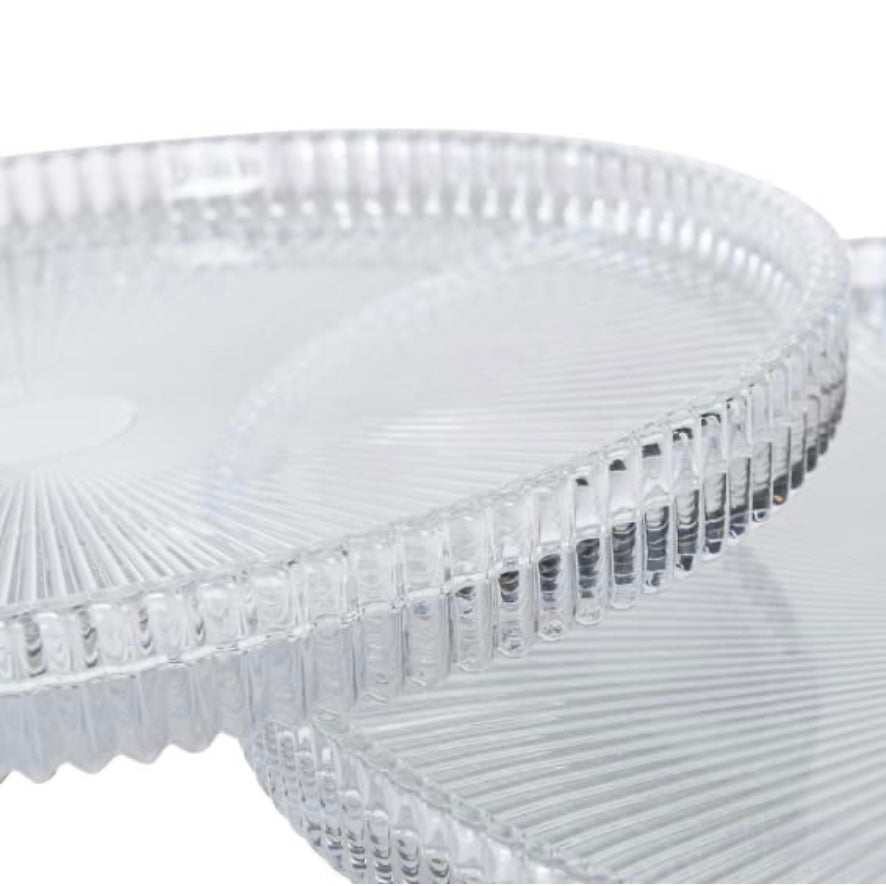 Set of 3 Ribbed Candle Plates