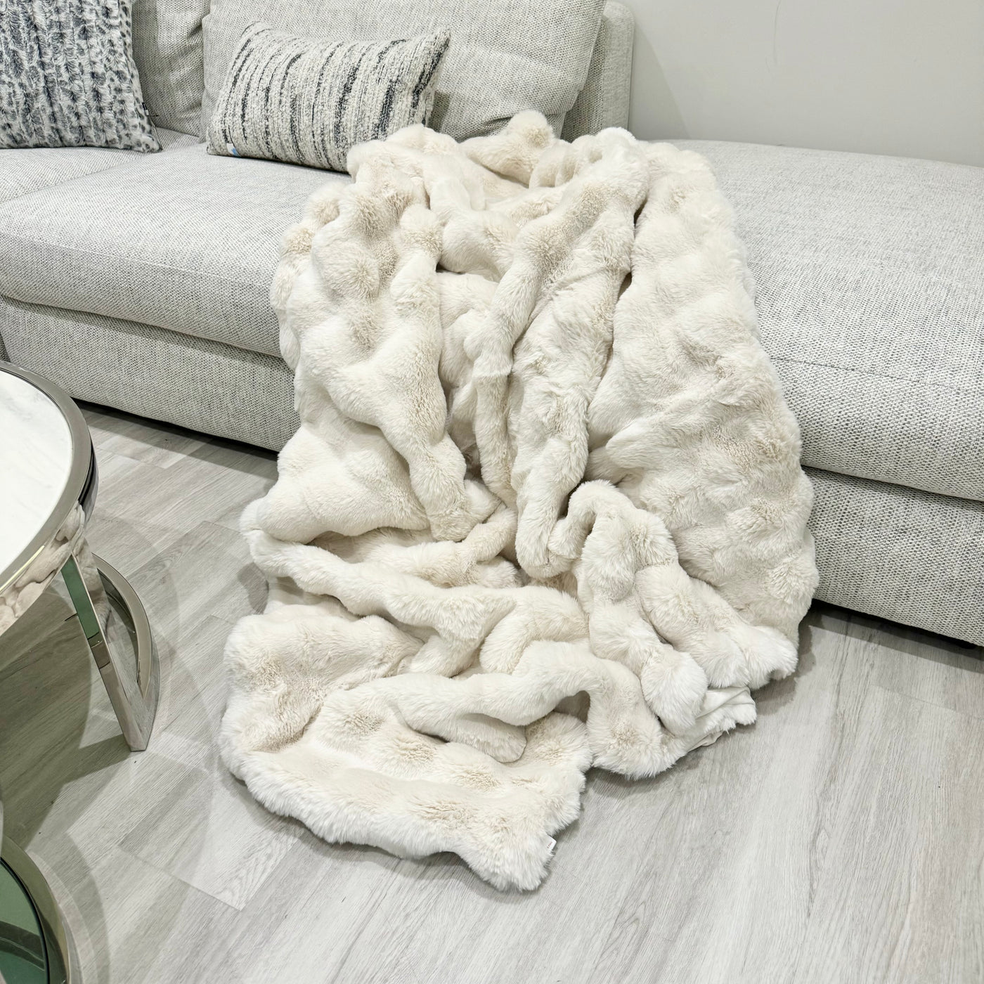 Faux Natural Textured Throw