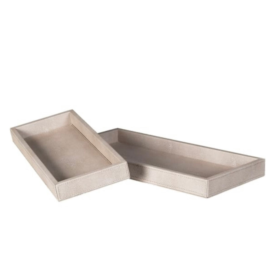 Set of 2 Ivory Slim Trays