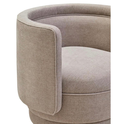 Drake Taupe Chenille Curved Chair