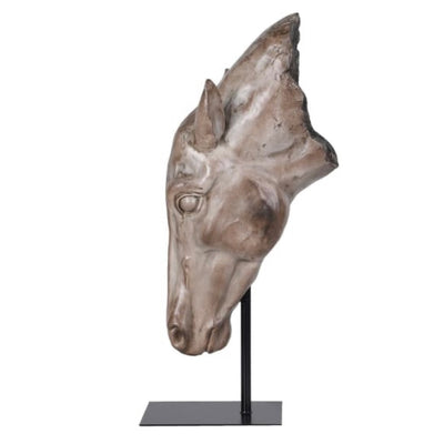 Horse Head Sculpture on Stand
