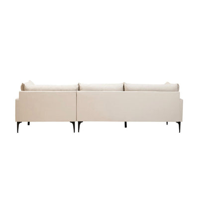 Troyes Cream Three Seat Right Chaise Sofa