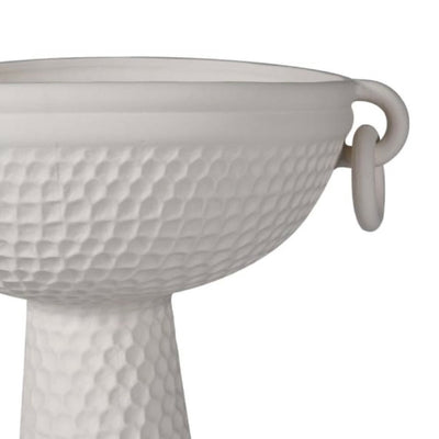 Textured Pedestal Bowl Vase with Ring Handles