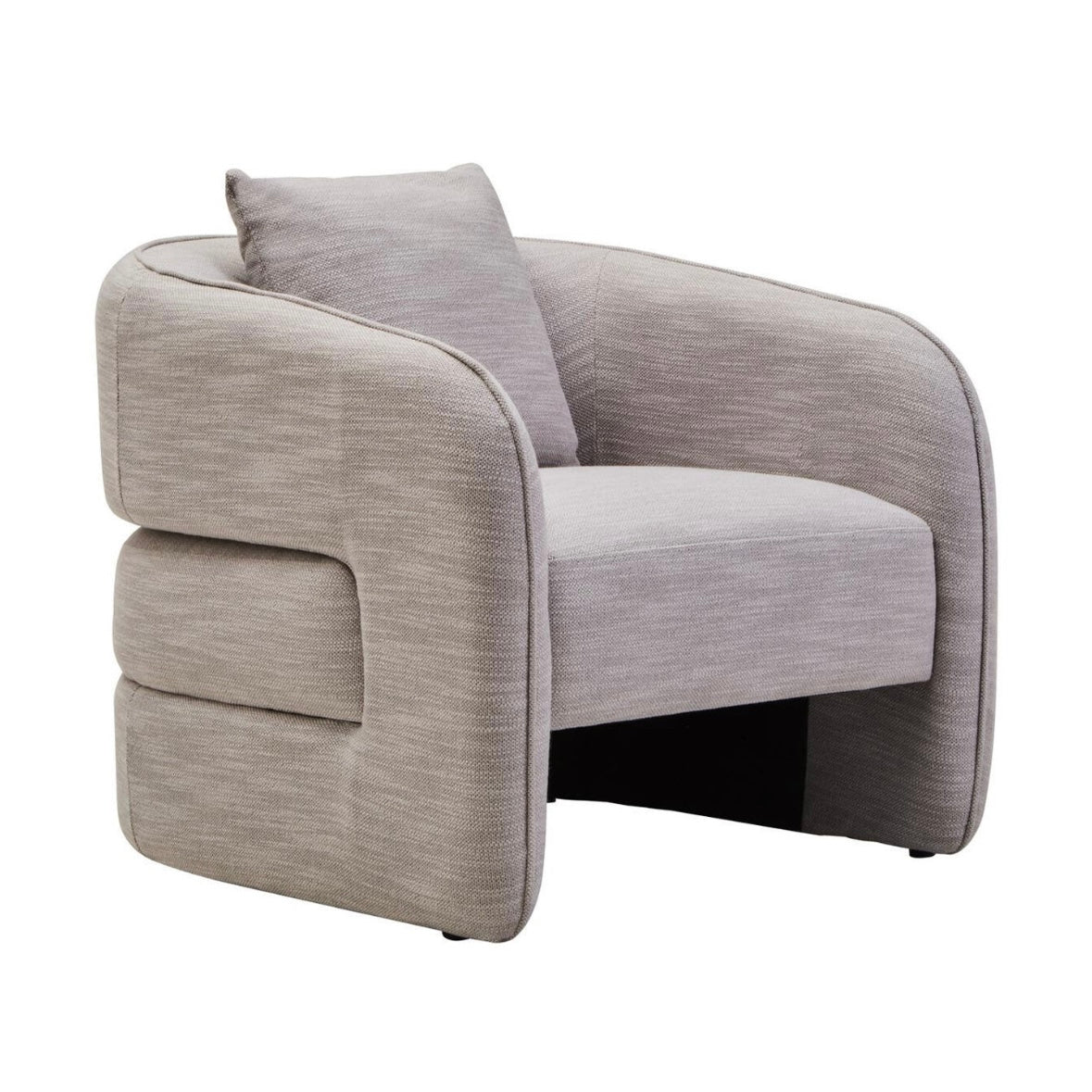 Bilani Grey Linen Effect Curved Chair