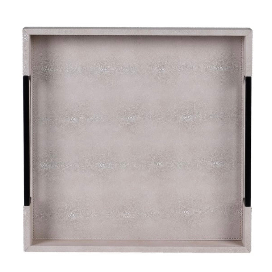 Set of 2 Ivory & Black Trays