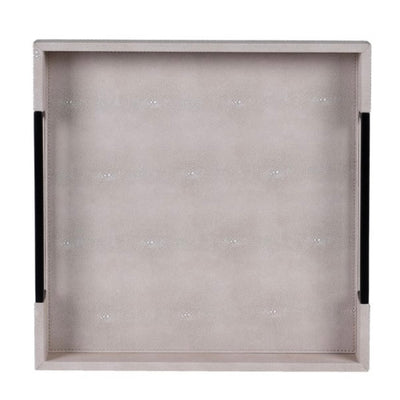 Set of 2 Ivory & Black Trays