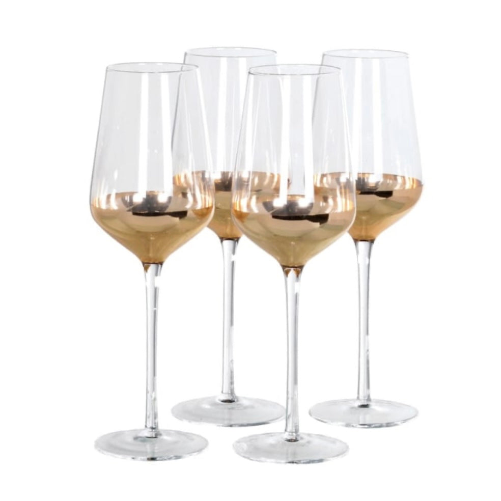 Clearance Set Of 4 Copper White Wine Glasses