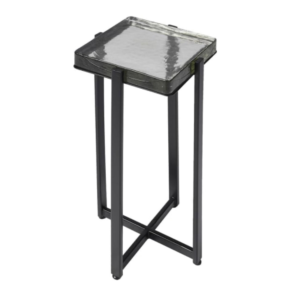 Ice Block Glass Side Table