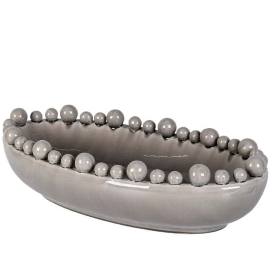 Grey Oval Bobble Bowl