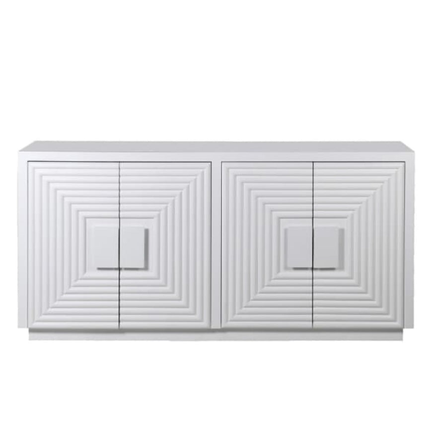 White Geometric Sideboard