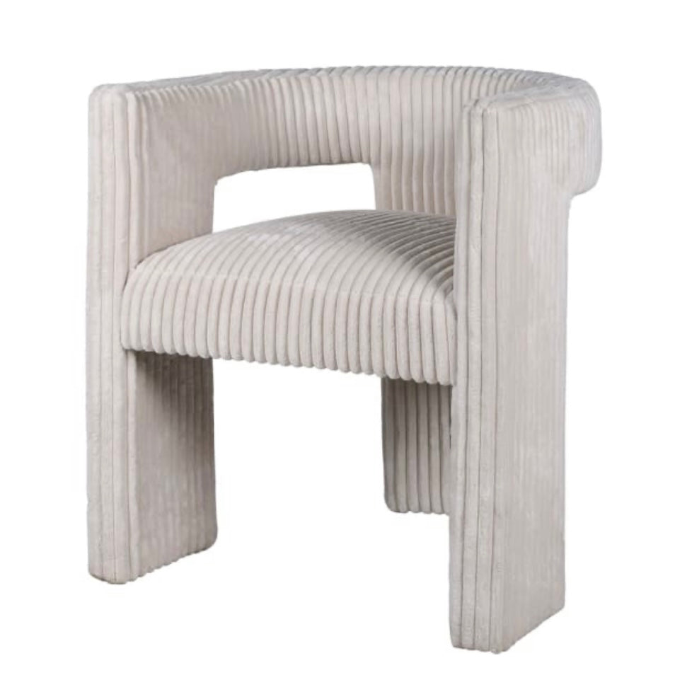 Ribbed Cream Chair