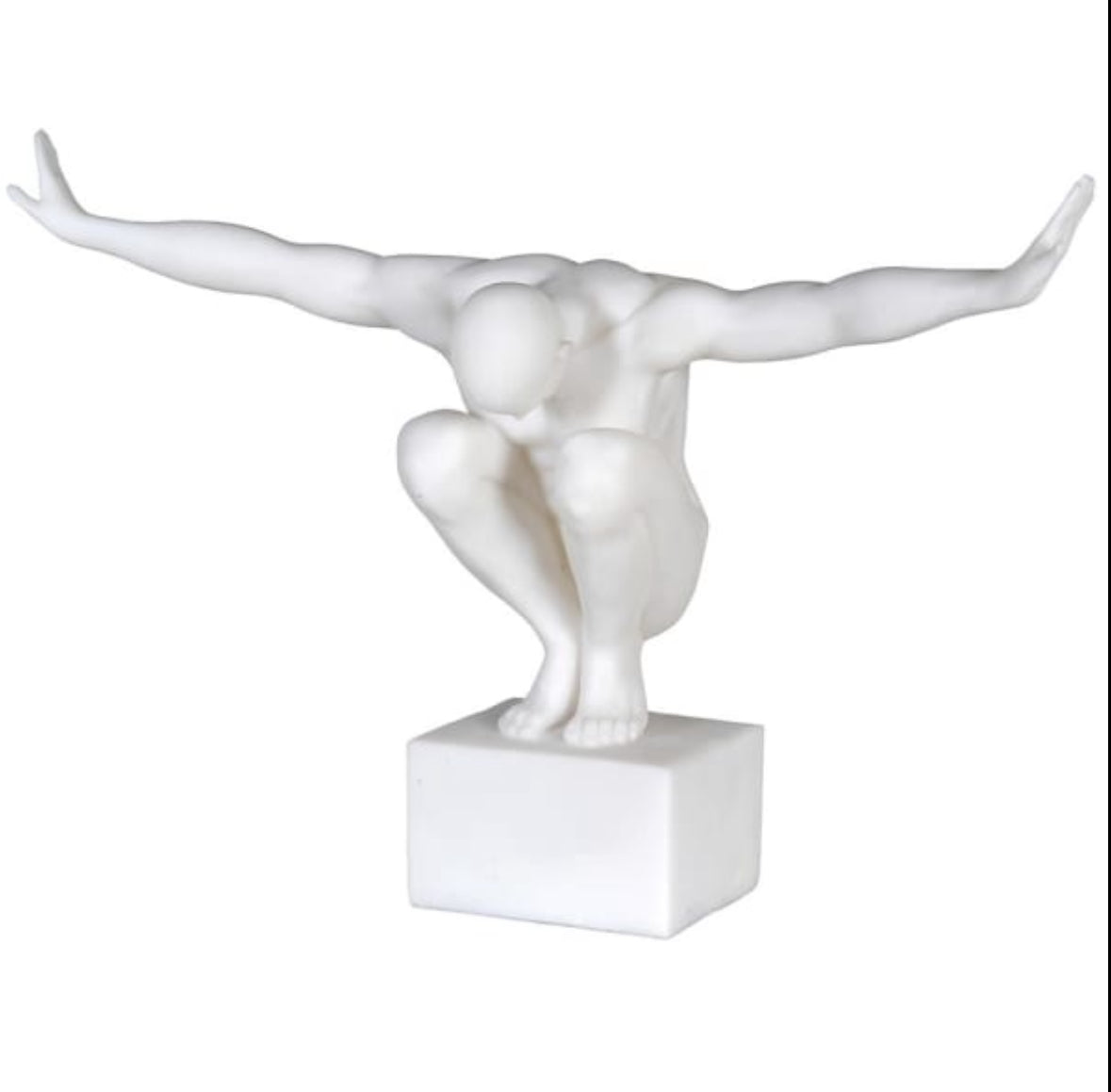 White Olympic Man With Outstretched Arms