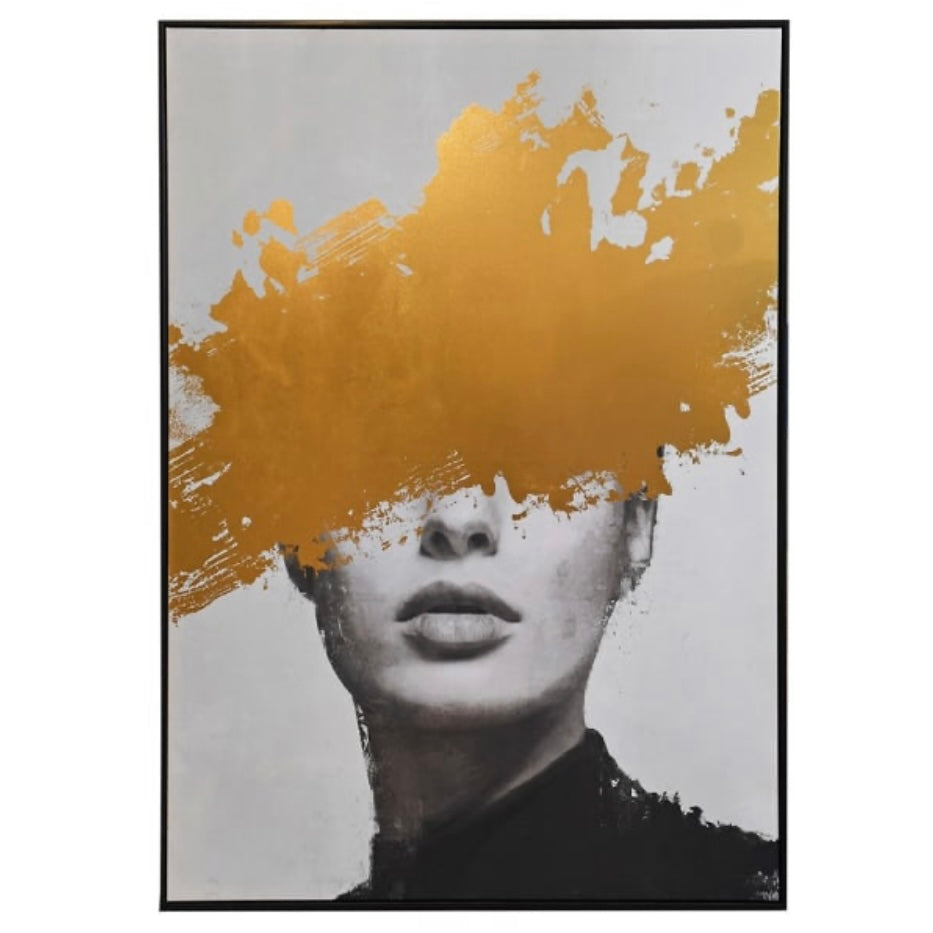 Gold Abstract Face Wall Art