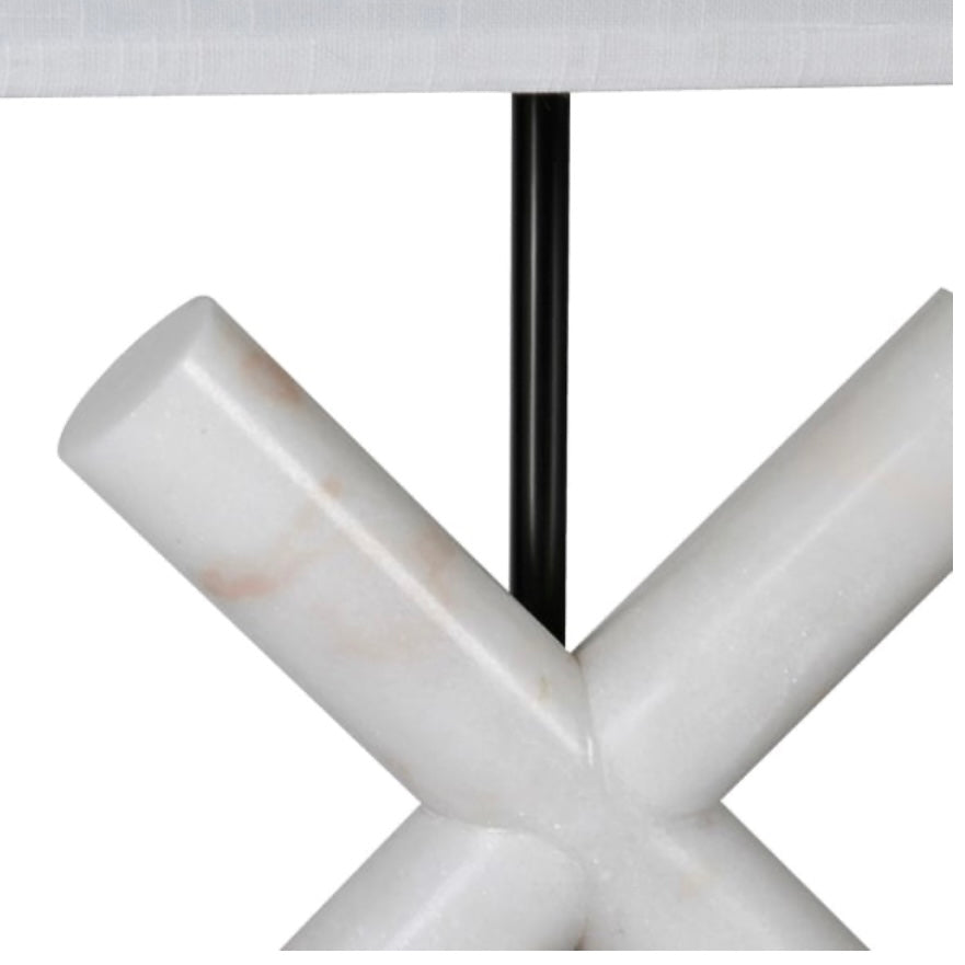 Marble White ‘X’ Table Lamp