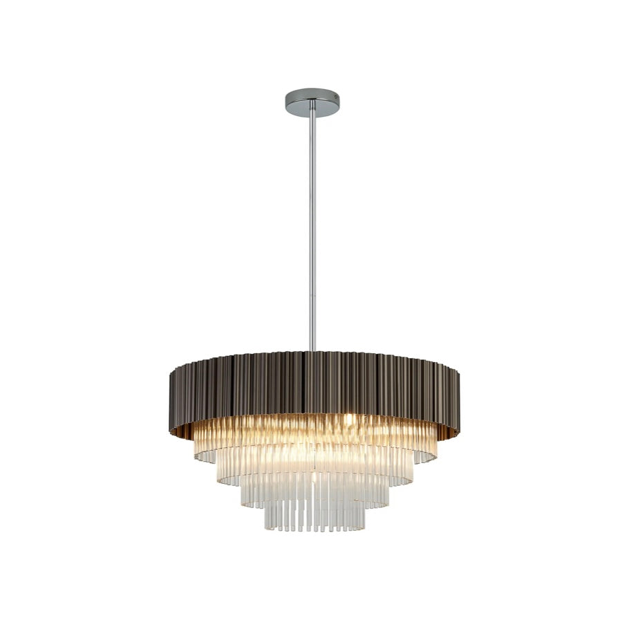 Fixed Pendant, 11 Light G9 – Oxidised Coffee & Clear Glass