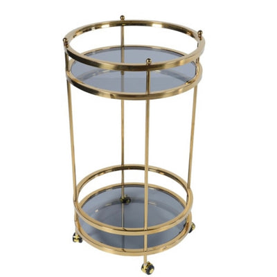 Tiered Gold Glass Cart