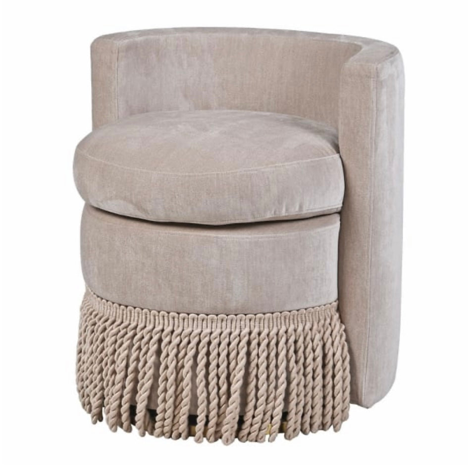 Mauve Tassel Swivel Chair