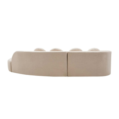 Ovada Cream Linen 3 Seater Curved Sofa