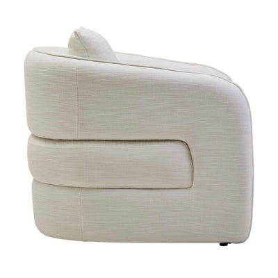 Bilani Cream Linen Effect Curved Chair