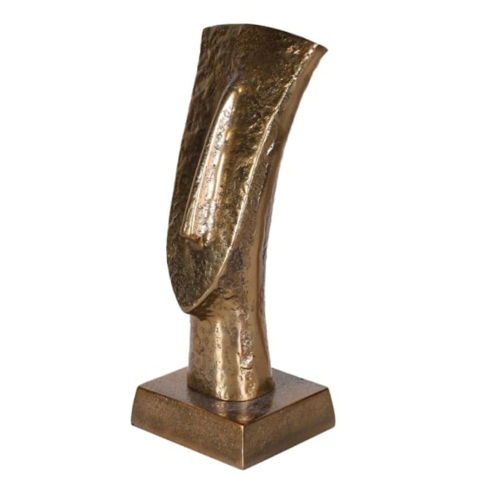 Gold Sombre Face Sculpture