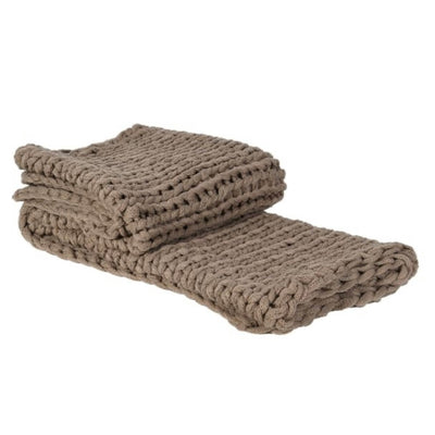 Chunky Knit Throw- Coffee