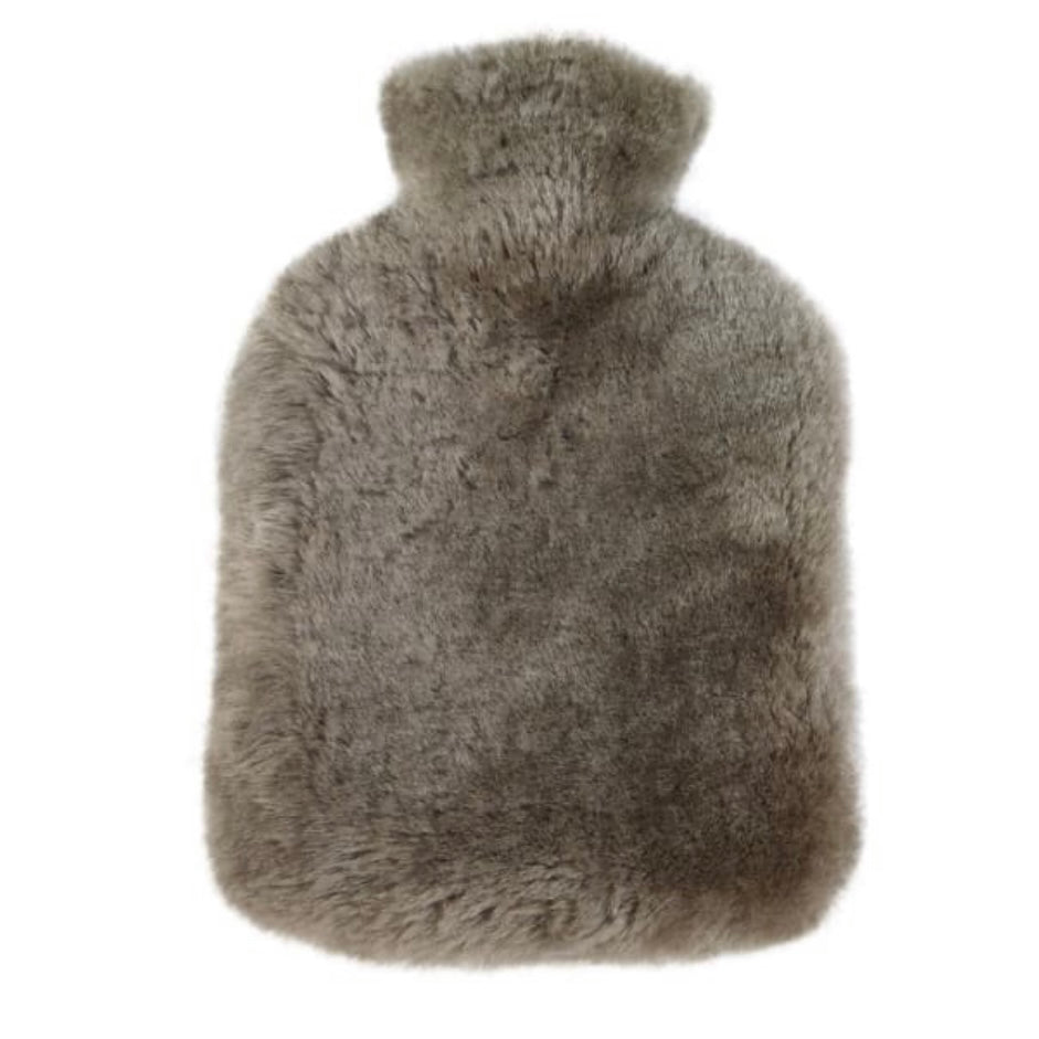 Taupe Fur Hot Water Bottle Cover