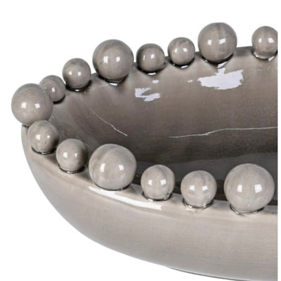 Grey Oval Bobble Bowl