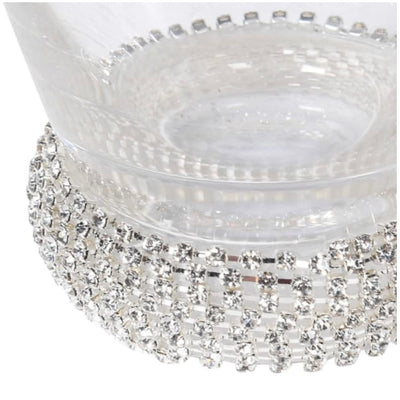 Clearance Set Of 4 Silver Diamante High Ball Glasses