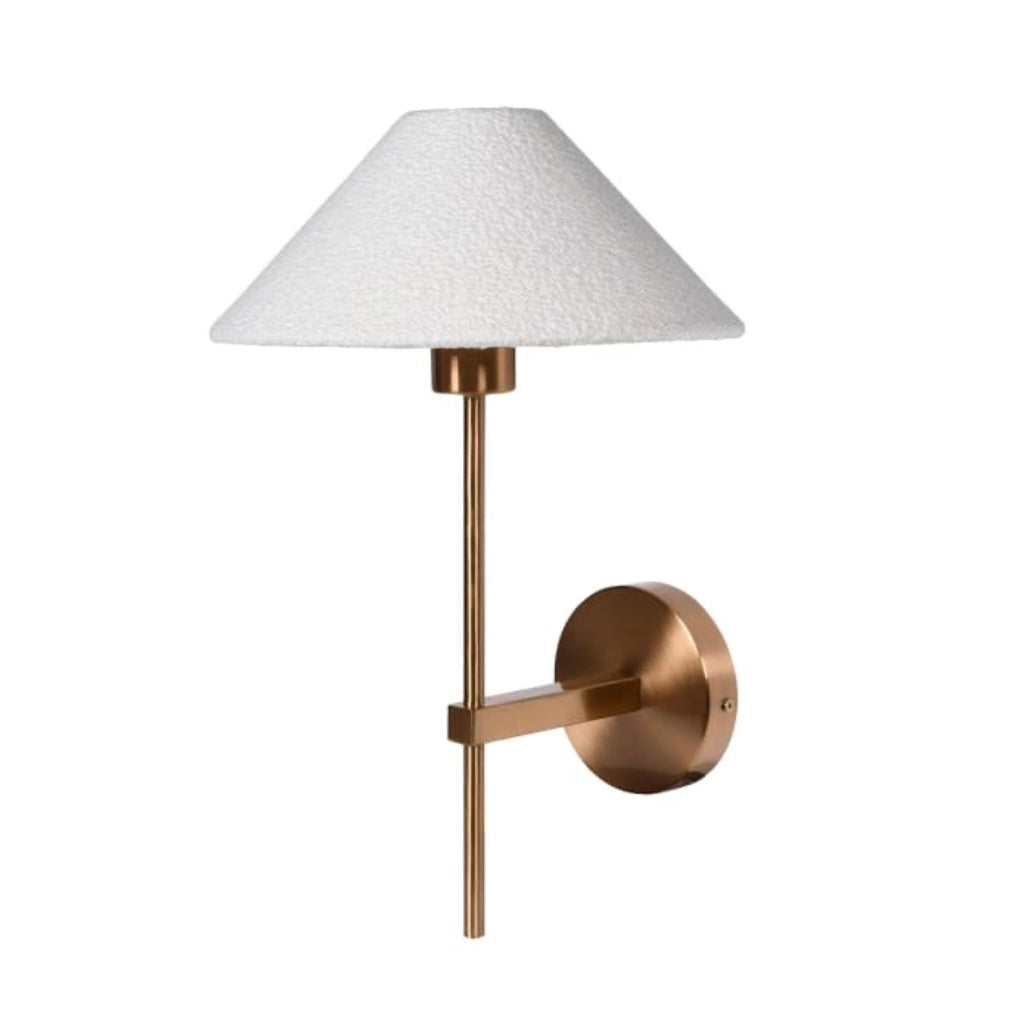 Brass Wall Light with Boucle Shade