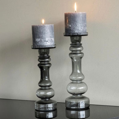 Smoke Glass Candle Holder (2 Sizes Available)