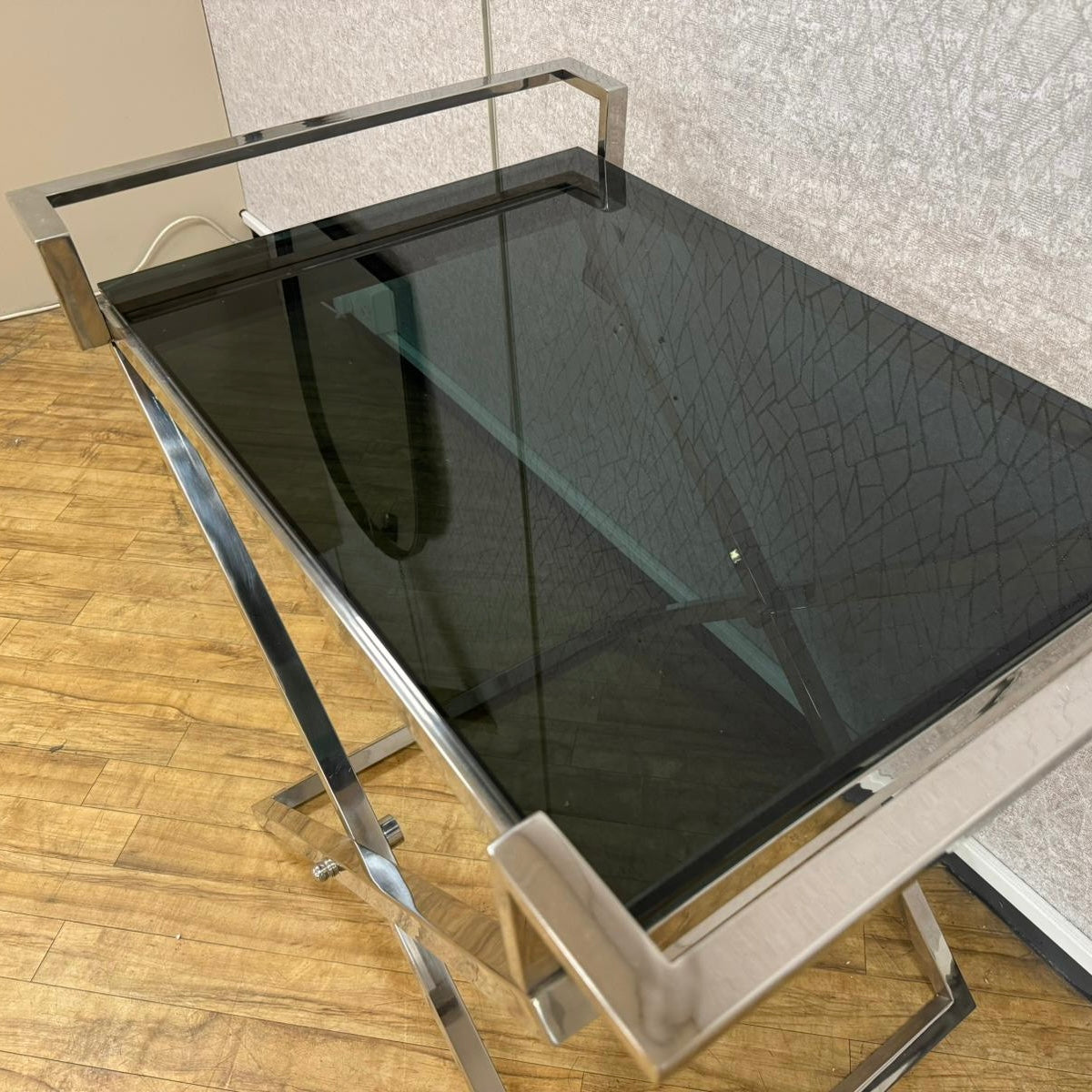 Ex-Display Black Glass Drinks Table