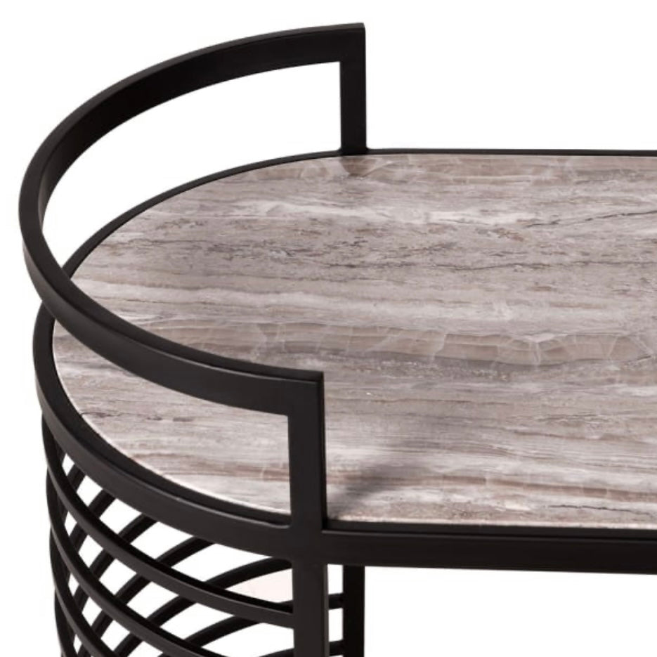 Faux Marble Iron Drinks Trolley