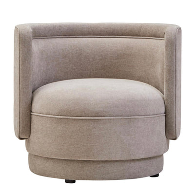 Drake Taupe Chenille Curved Chair