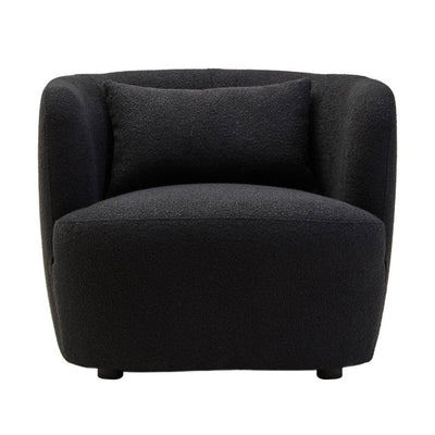 Bruge Textured Black Curved Chair