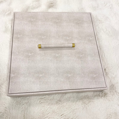 Cream Shagreen Jewellery Box