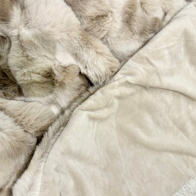 Luxe Natural Textured Faux Fur Throw