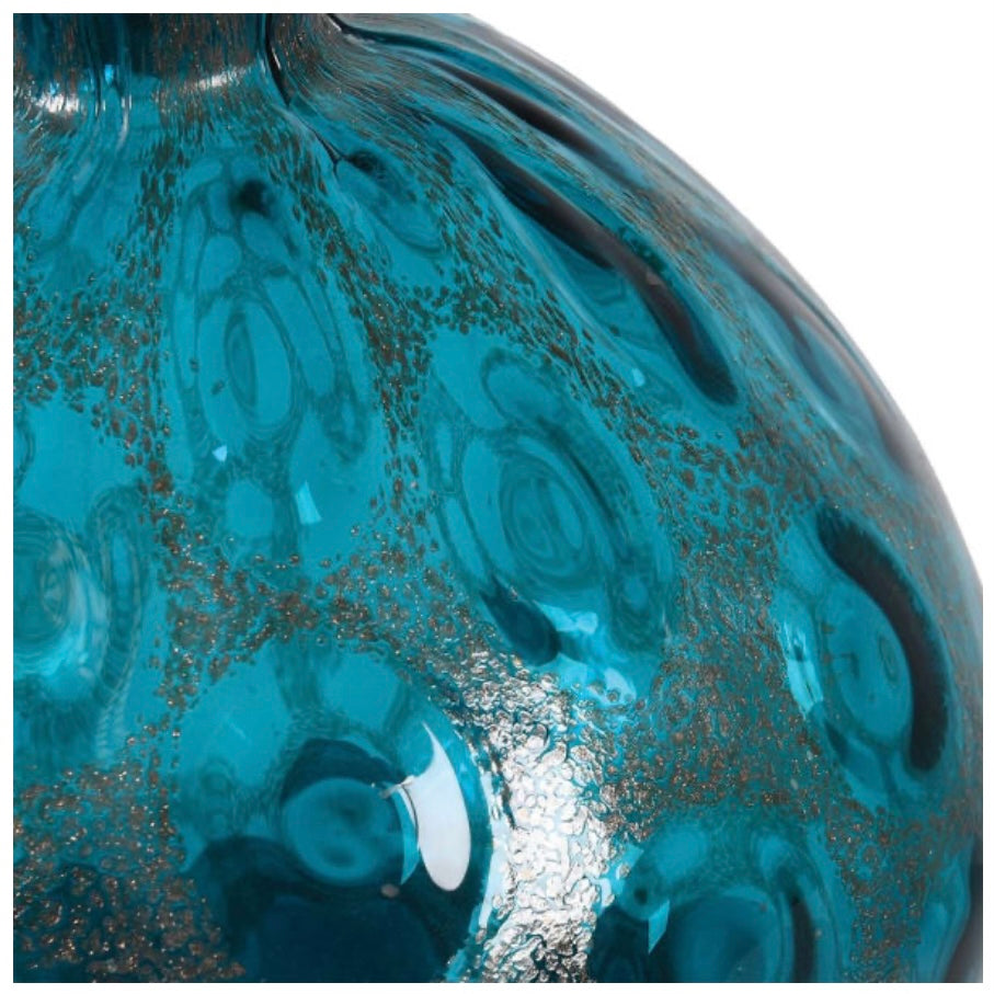 Hand Blown Blue Squat Vase