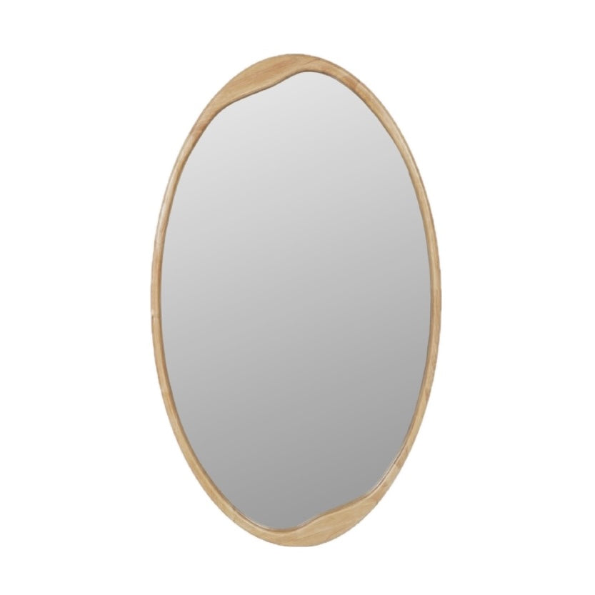Hague Oval Natural Wood Mirror 119cm