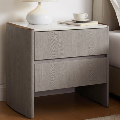 Mondello 2 Drawer Bedside Table Washed Oak