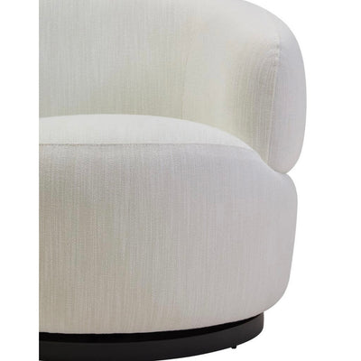Bordo Textured Cream Curved Swivel Chair