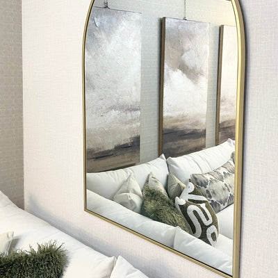 Gold 120x 85cm Arched Mirror