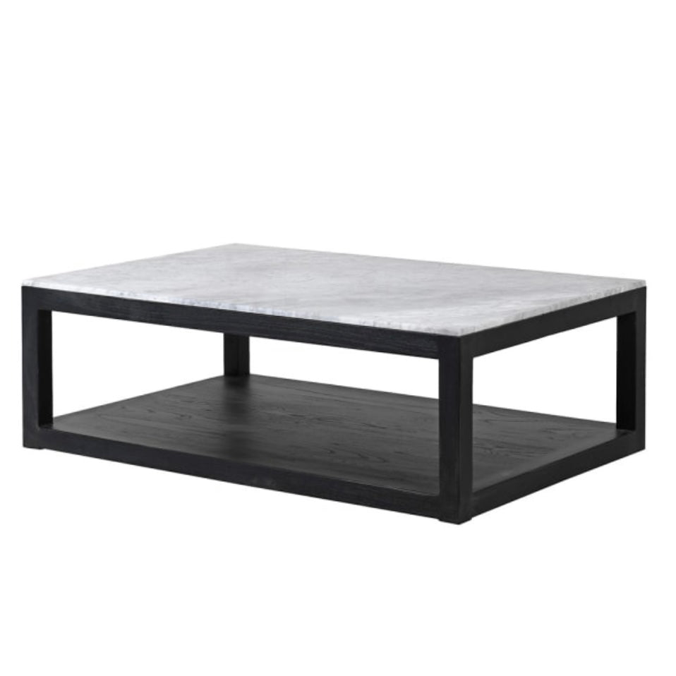 Black With Marble Top Coffee Table