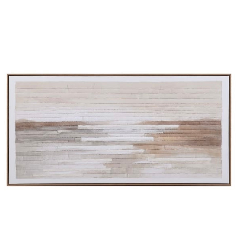 Layered Neutral Horizontal Abstract Wall Art