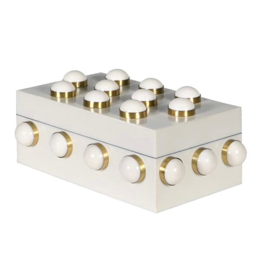 White & Gold Studded Decorative Box