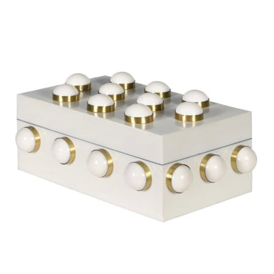 White & Gold Studded Decorative Box