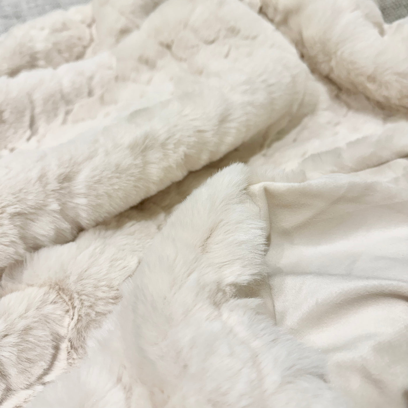 Malini Ivory Cloud Faux Fur Throw