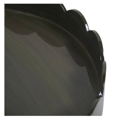 Olive Scalloped Round Tray
